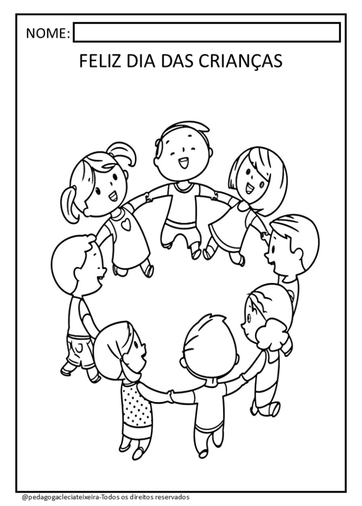 Desenhos dia das crianças para colorir