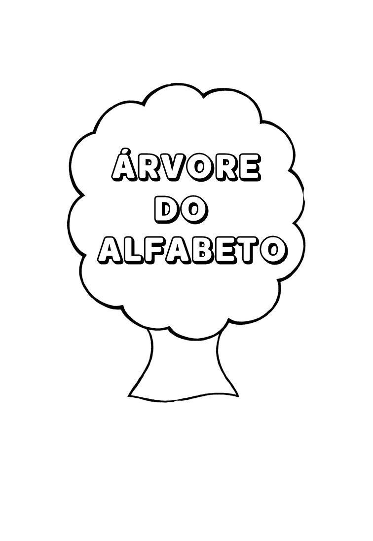 Árvore do alfabeto para colorir - Clécia Teixeira