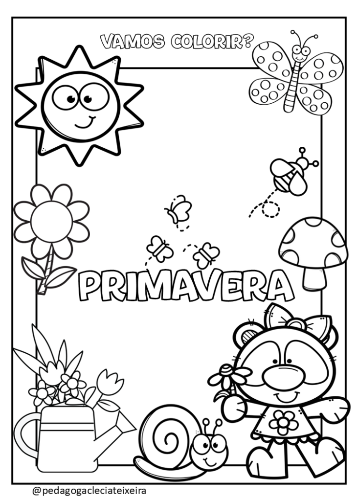 Desenhos primavera para colorir grátis