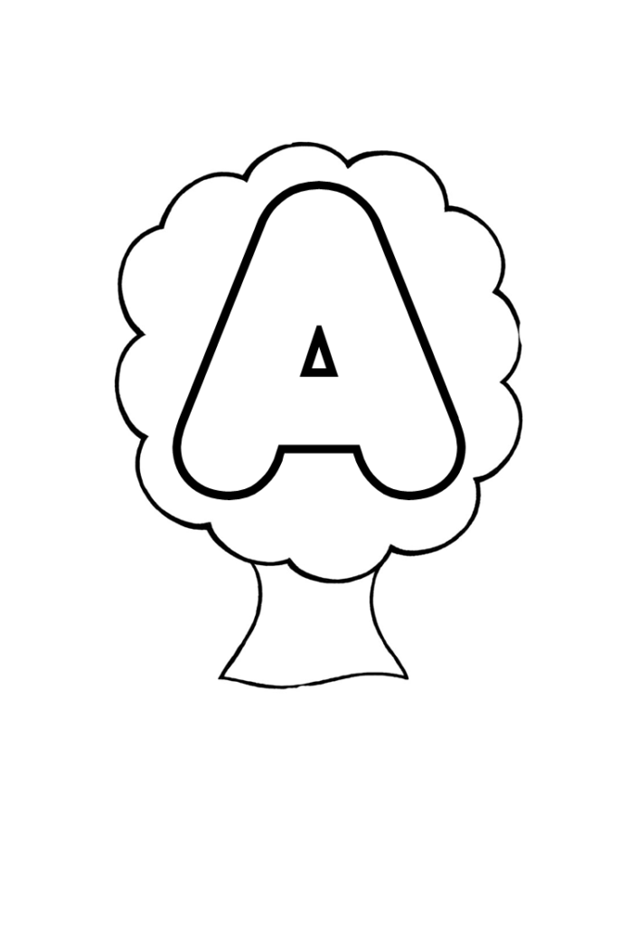 Árvore do alfabeto para colorir