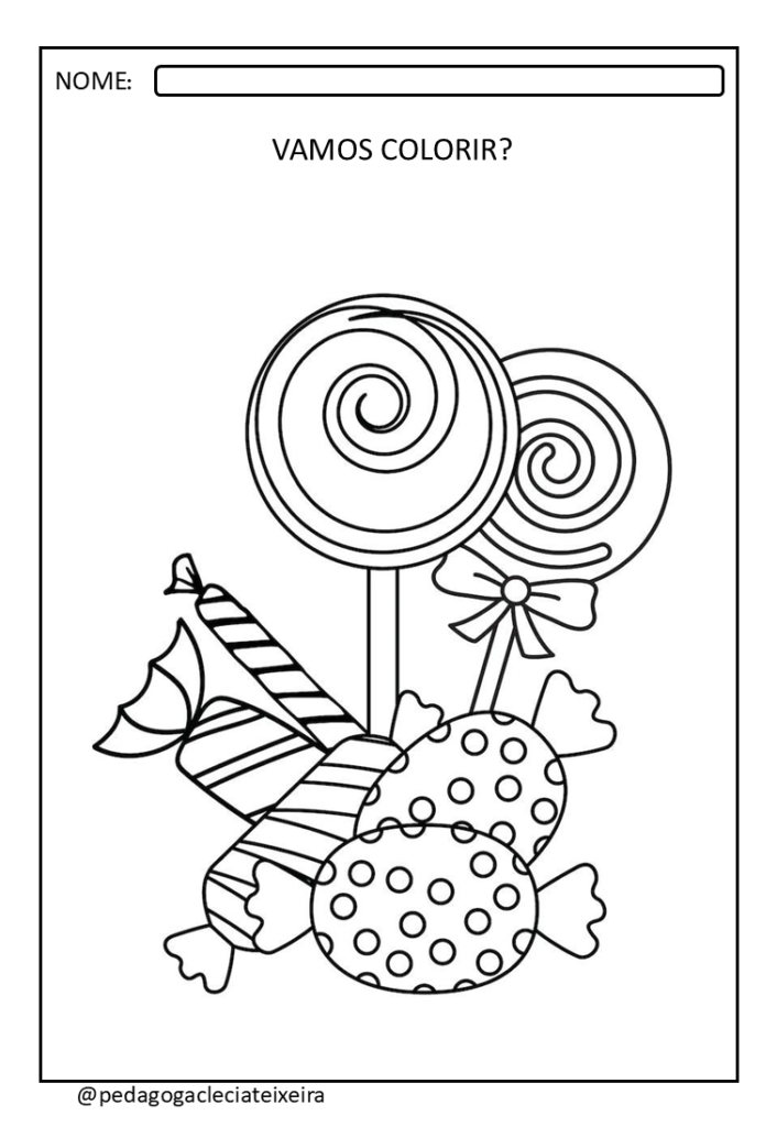 Desenhos de doces para imprimir