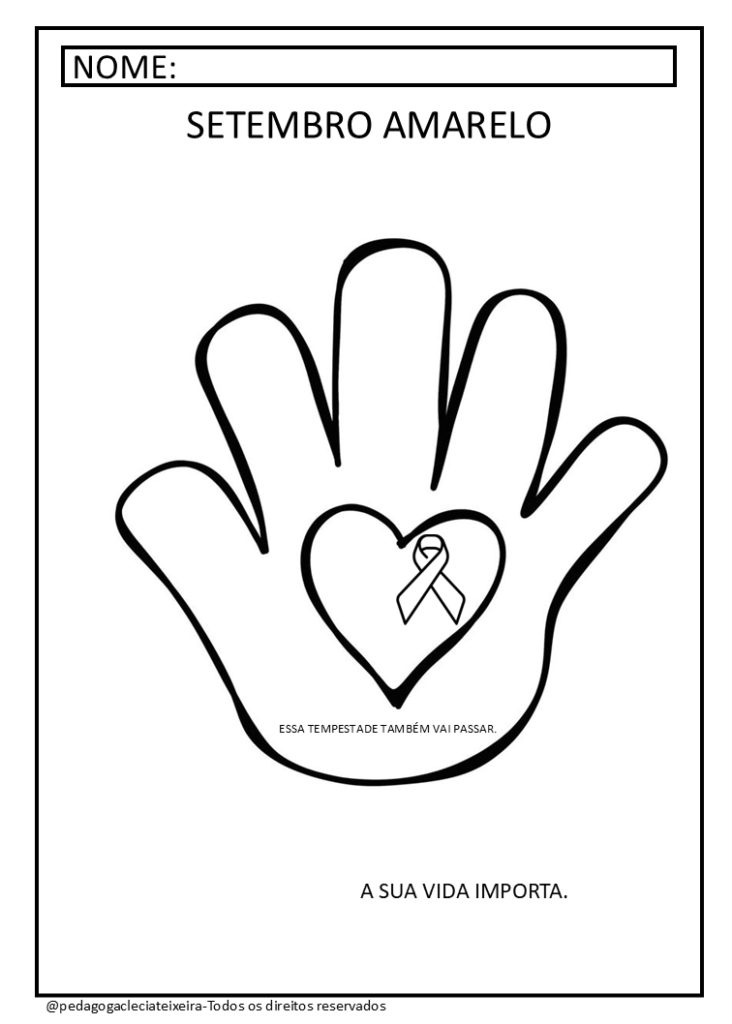 Desenhos do Setembro Amarelo para Colorir