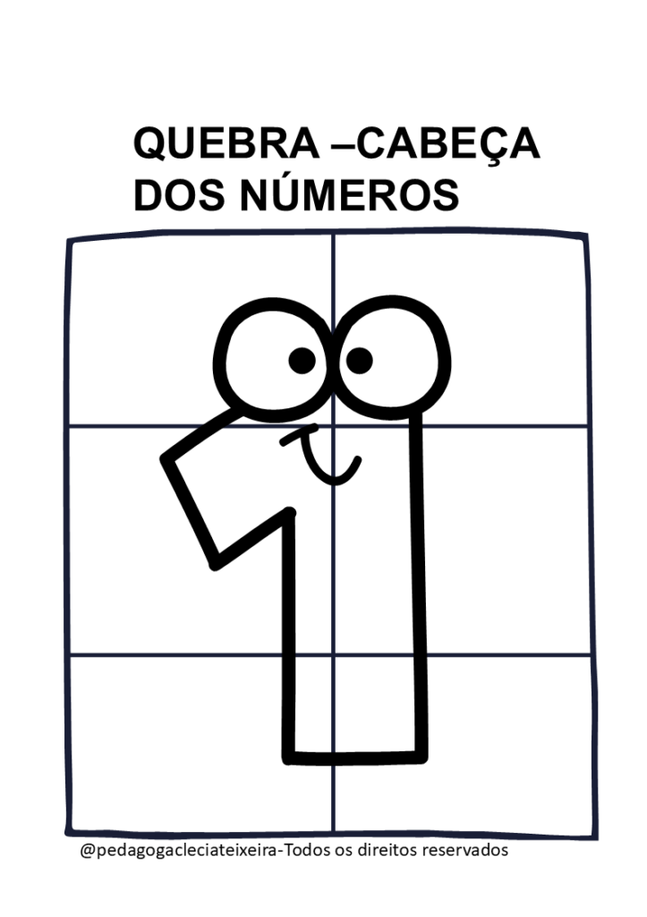 Quebra-cabeça dos números para imprimir