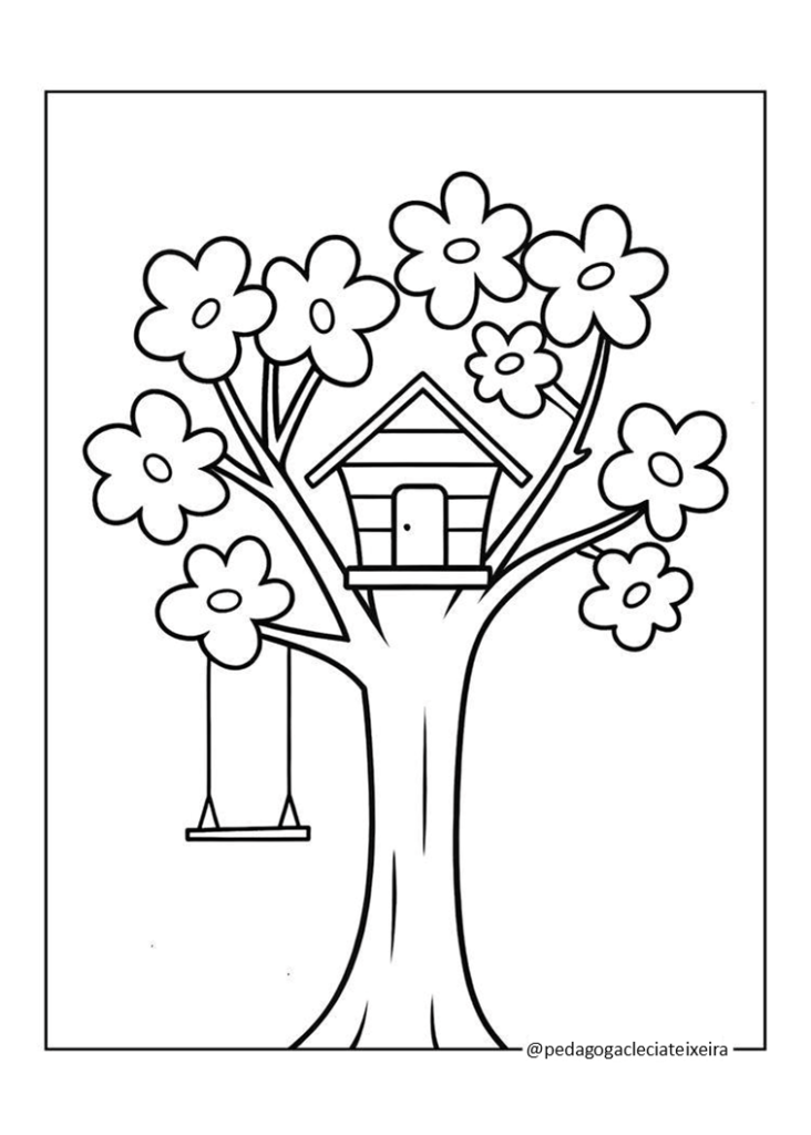 Imagens dia da árvore para colorir