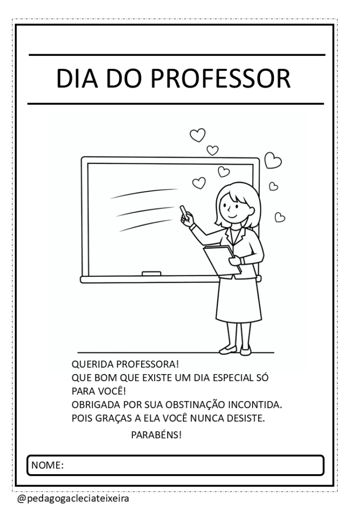 Desenhos para colorir: Dia dos professores