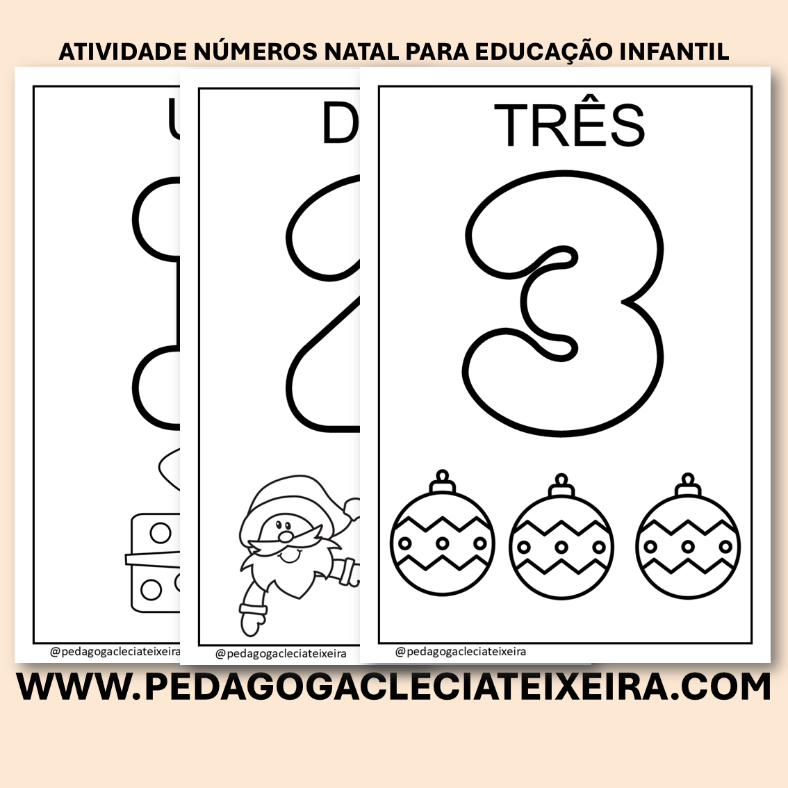 Atividade números natal para educação infantil