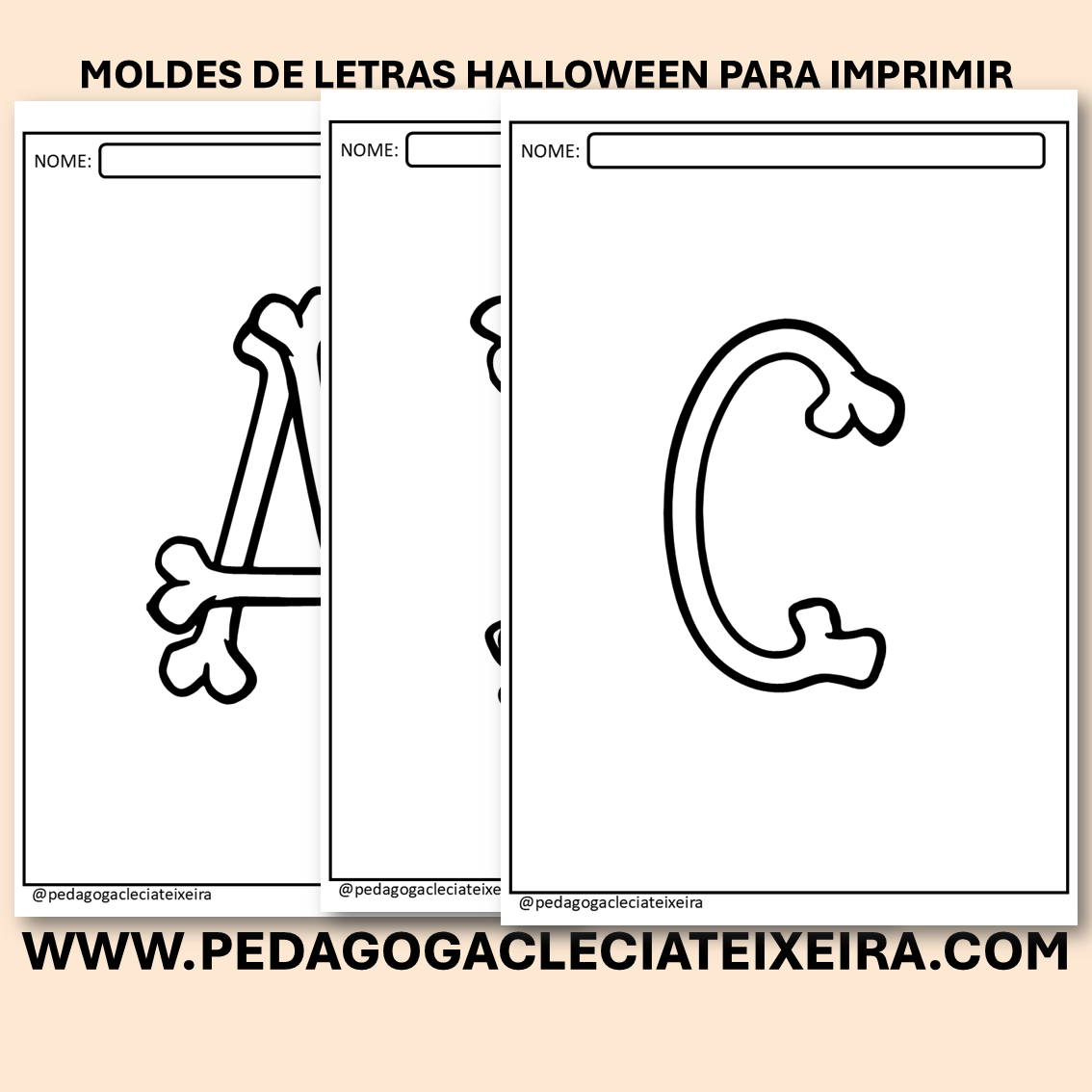 Moldes de letras halloween para imprimir