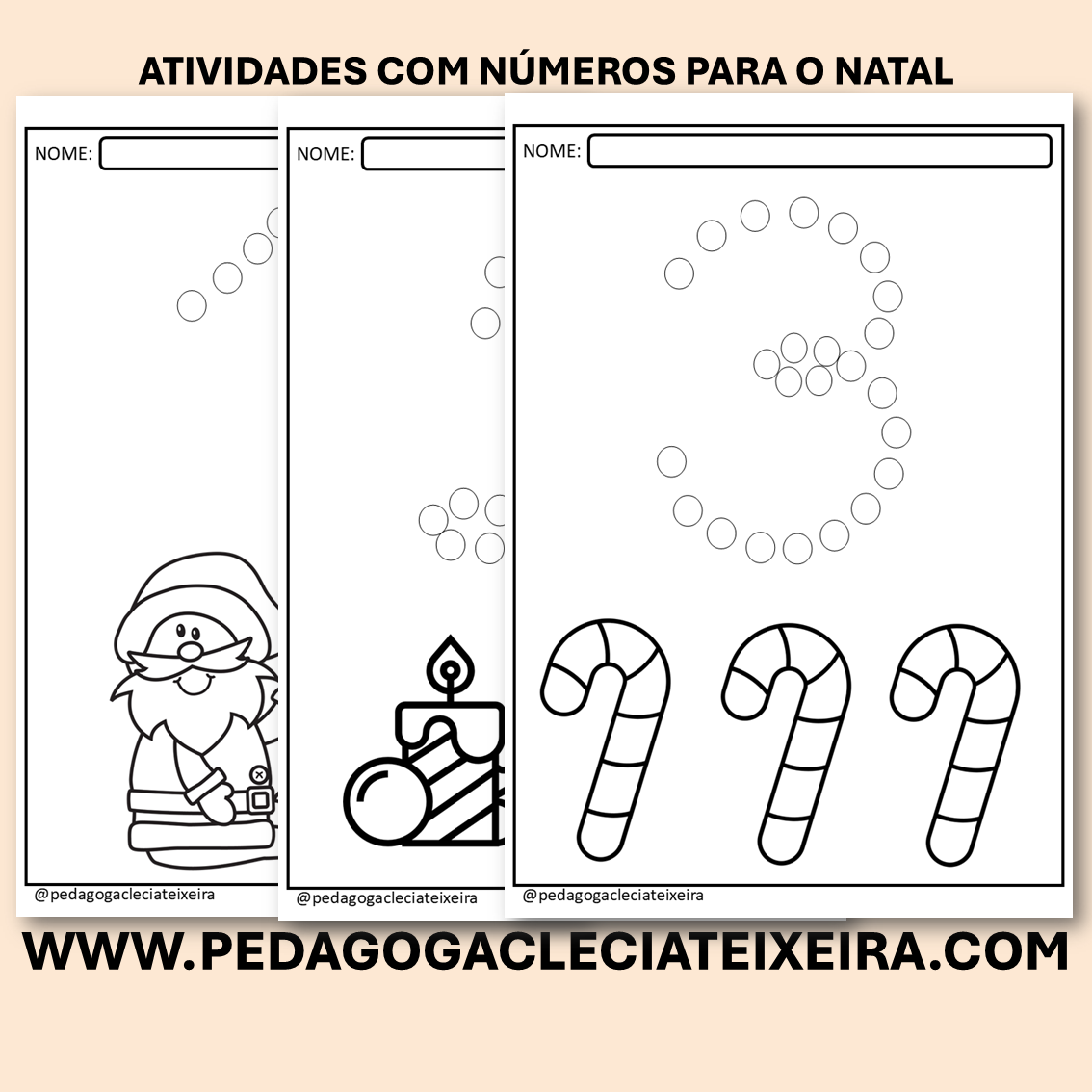 Atividades com números para o natal