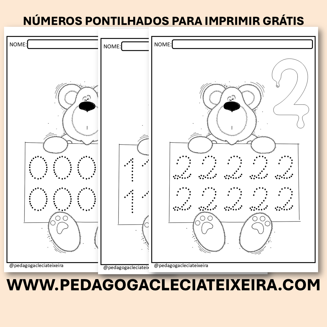 Números pontilhados para imprimir grátis