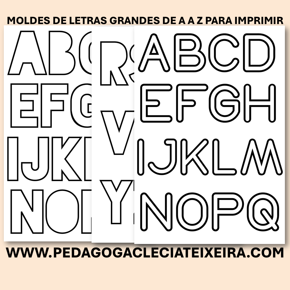 Moldes de letras grandes de A A Z para imprimir