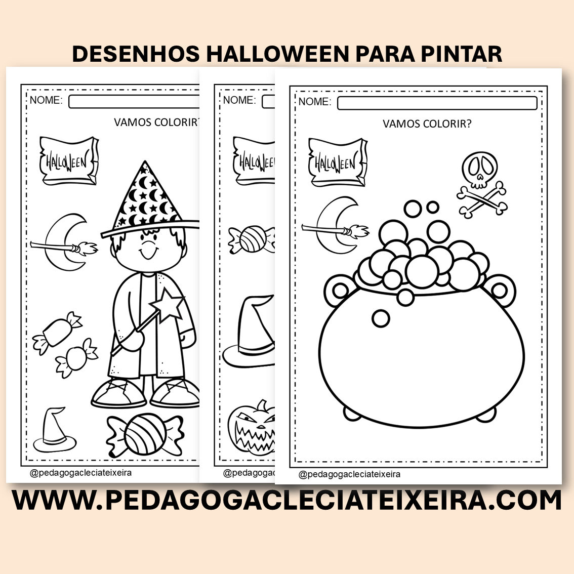 Desenhos halloween para pintar