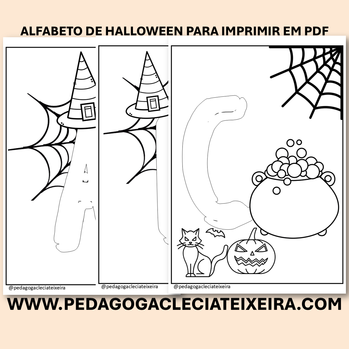 Alfabeto de halloween para imprimir EM PDF