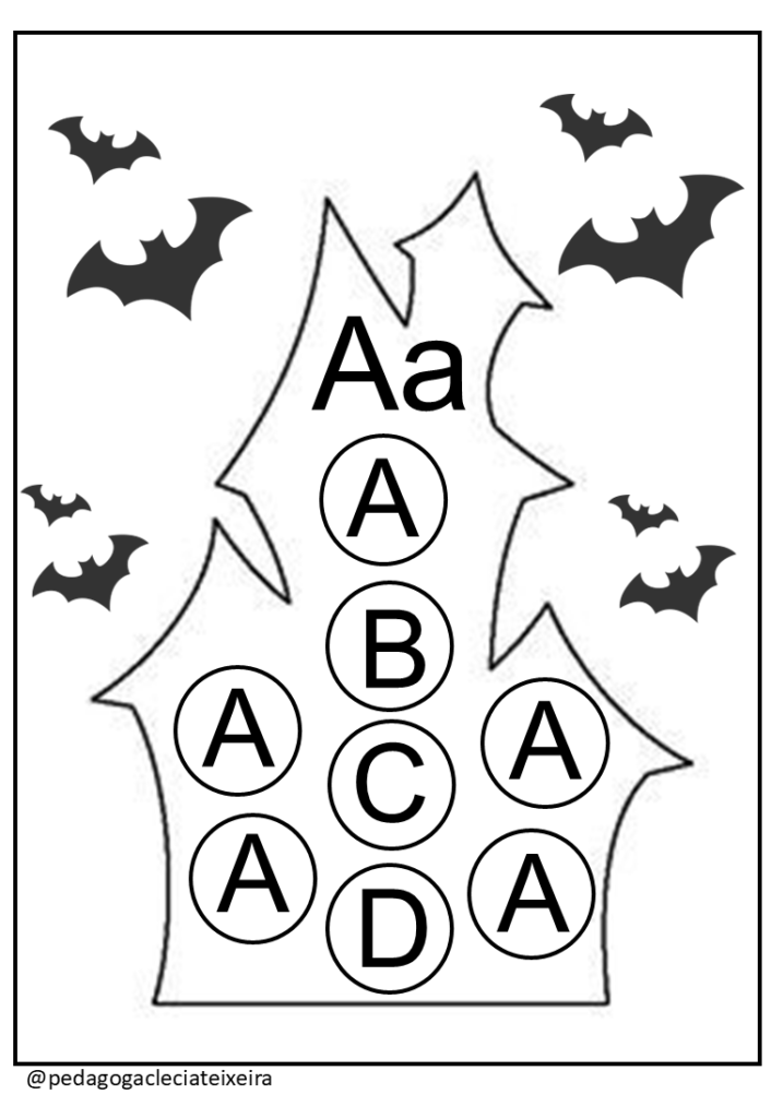 Castelo das letras halloween para imprimir