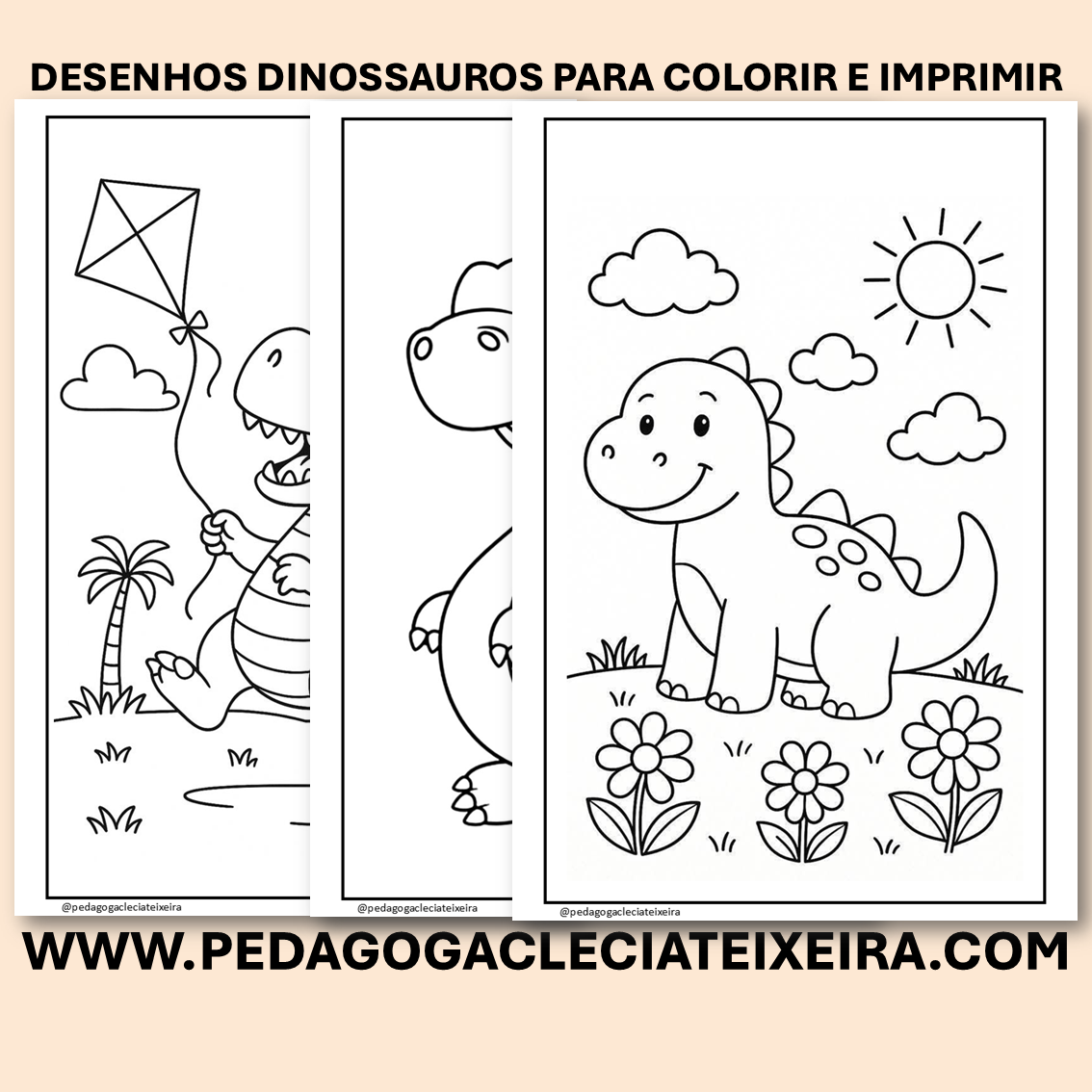 Desenhos dinossauros para colorir e imprimir
