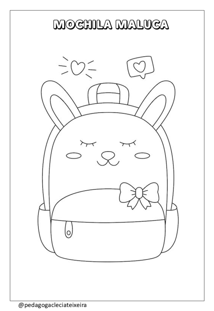Dia da mochila maluca e meia maluca desenhos