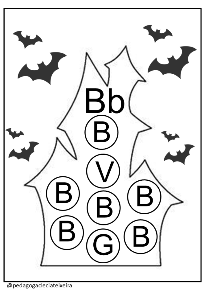 Castelo das letras halloween para imprimir