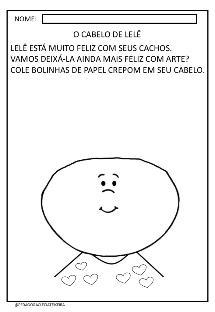 O cabelo de lelê atividade