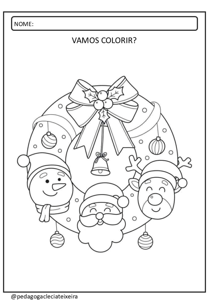 Desenhos de natal para imprimir e colorir