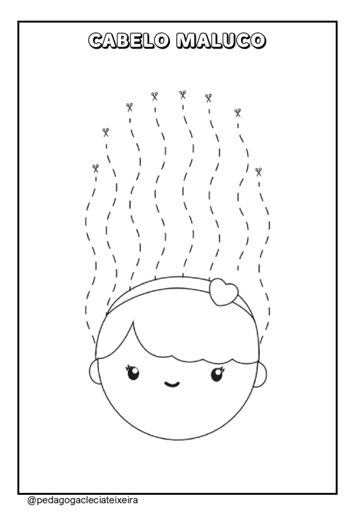 Veja esses desenhos de Cabelo Maluco para colorir! Imprima esses modelos que criamos para você pintar e se divertir criando arte em casa. Dá para pintar também na escola, na casa da vovó e em qualquer lugar que ofereça tranquilidade, uma impressora e lápis de cores!