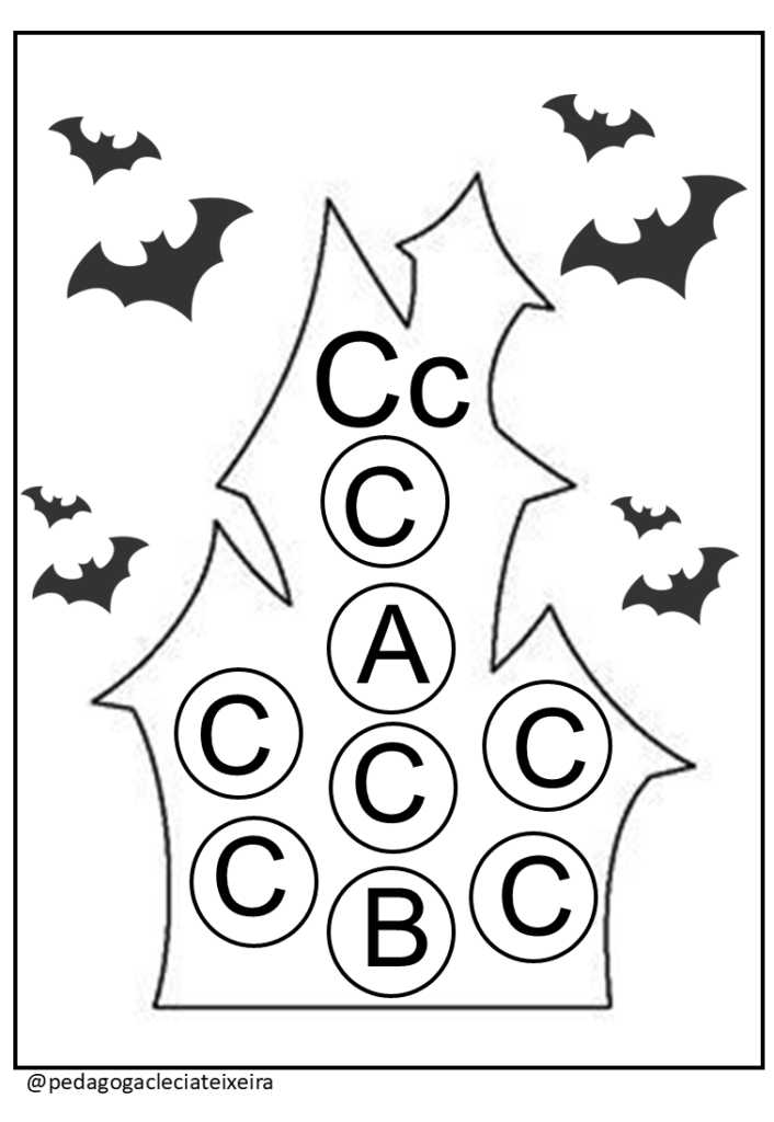 Castelo das letras halloween para imprimir