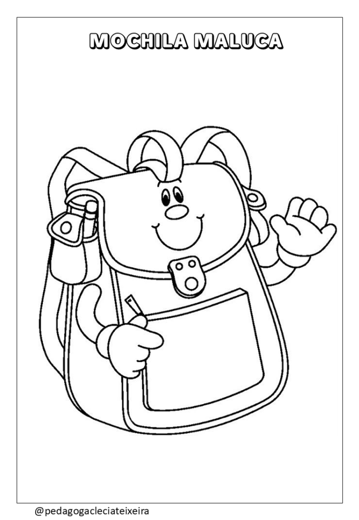 Dia da mochila maluca e meia maluca desenhos