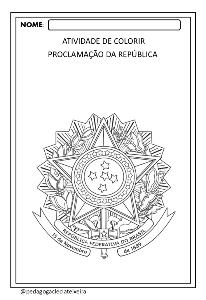 Proclamação da república: desenhos para colorir