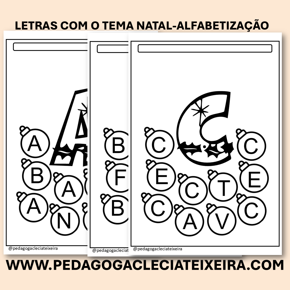 Letras com o tema natal -Alfabetização