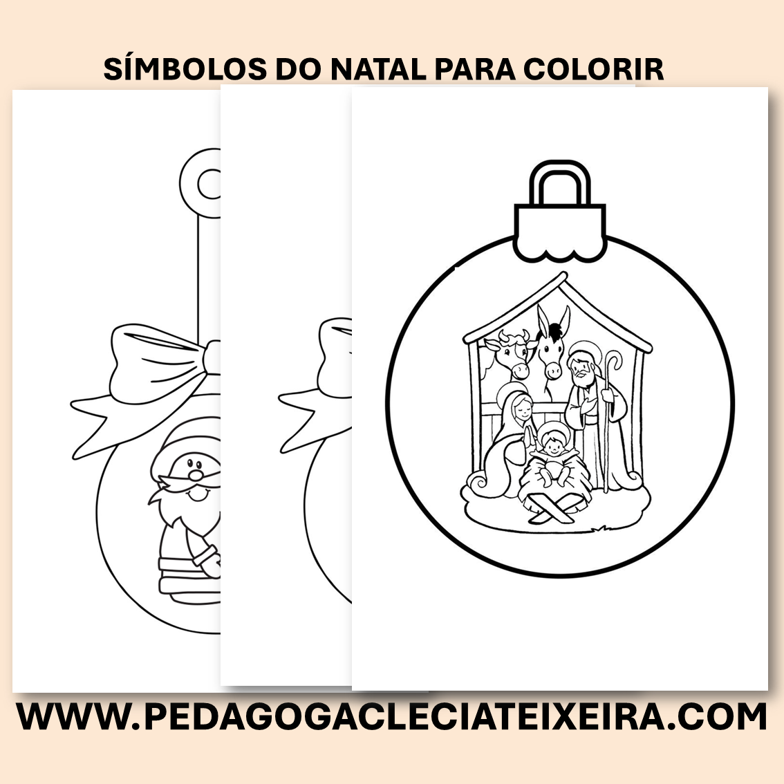 Símbolos do natal para colorir
