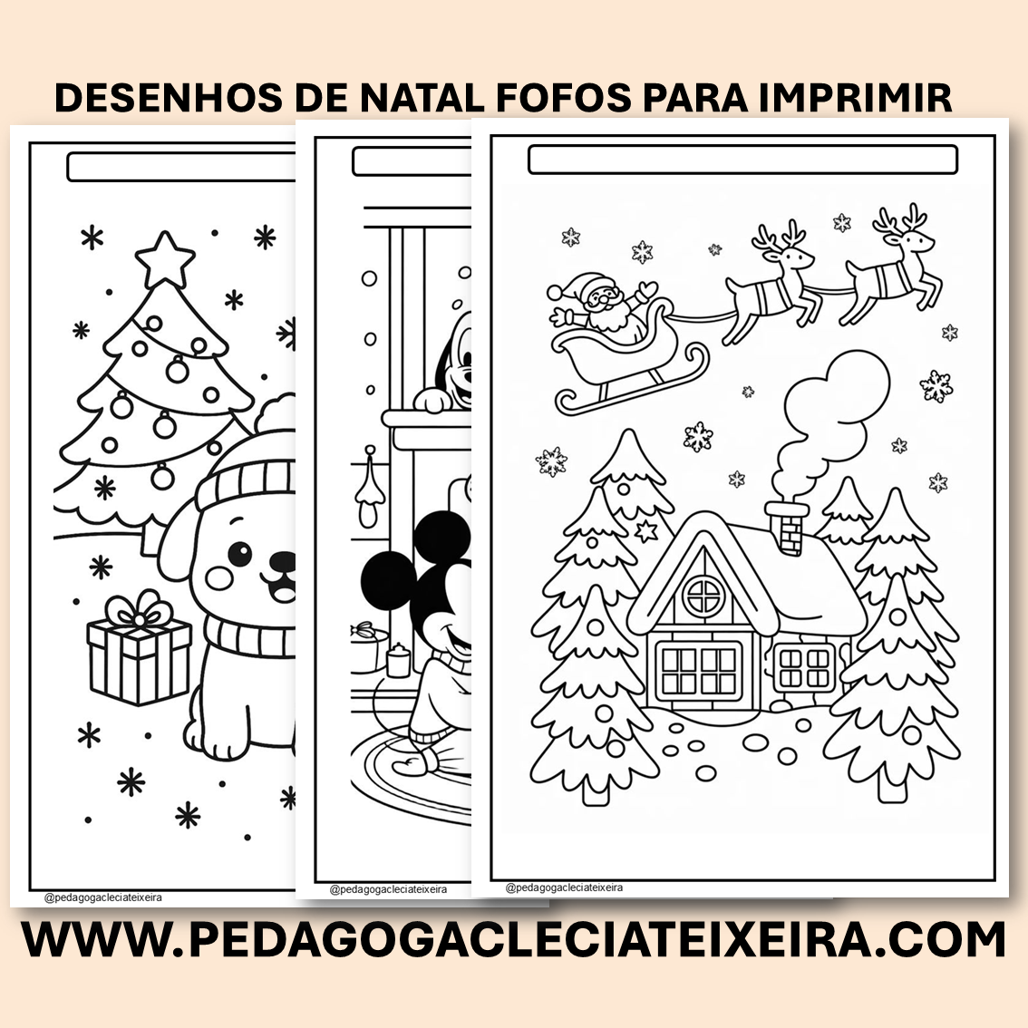Desenhos de natal fofos para imprimir