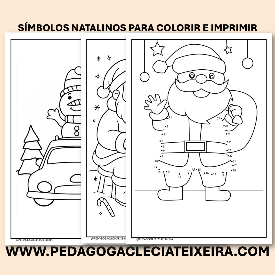 Símbolos natalinos para colorir e imprimir