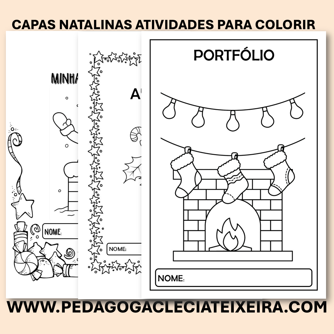 Capas natalinas atividades para colorir