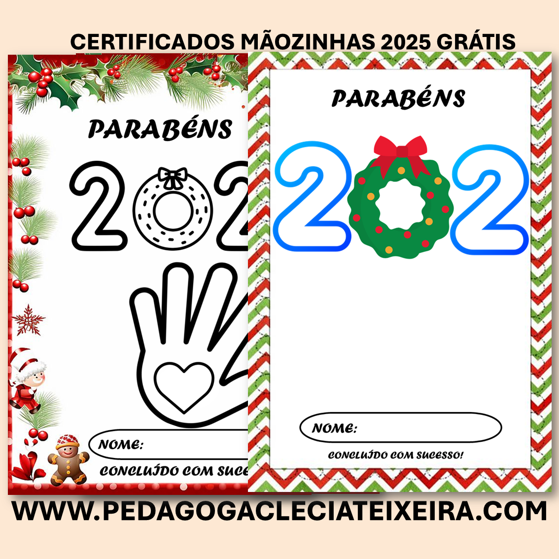 Certificados mãozinhas 2025 grátis