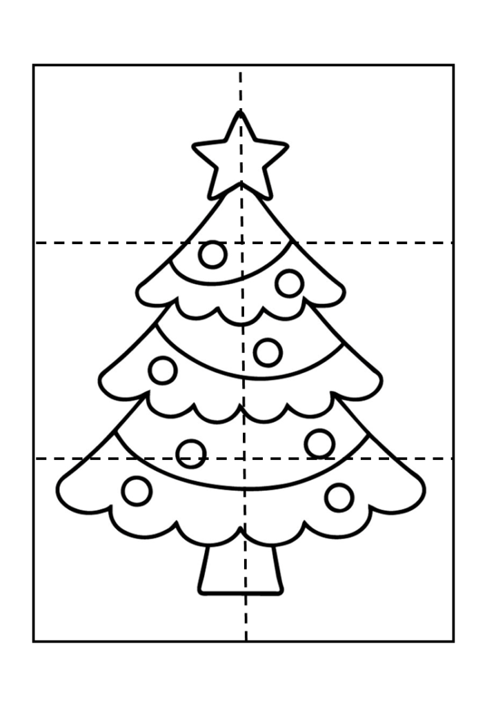 Quebra-cabeça de natal para colorir