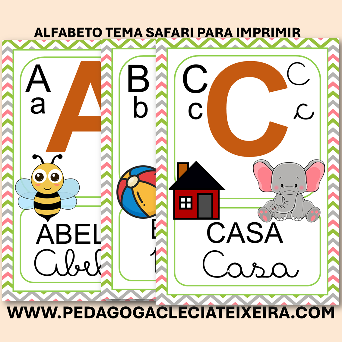 Alfabeto tema safari para imprimir