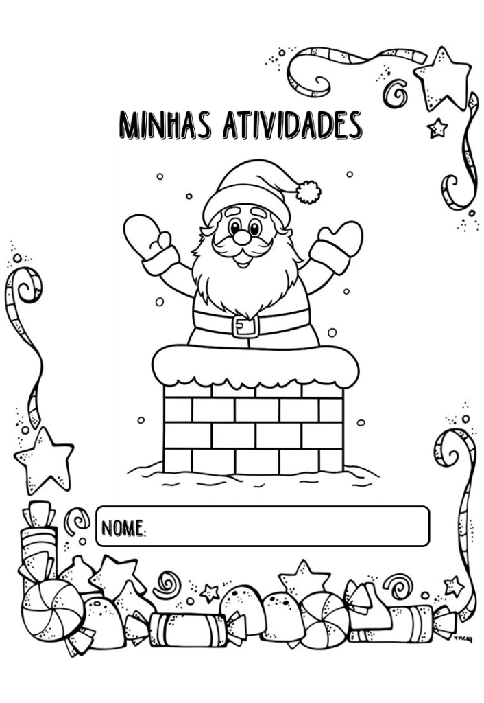 Capas natalinas atividades para colorir