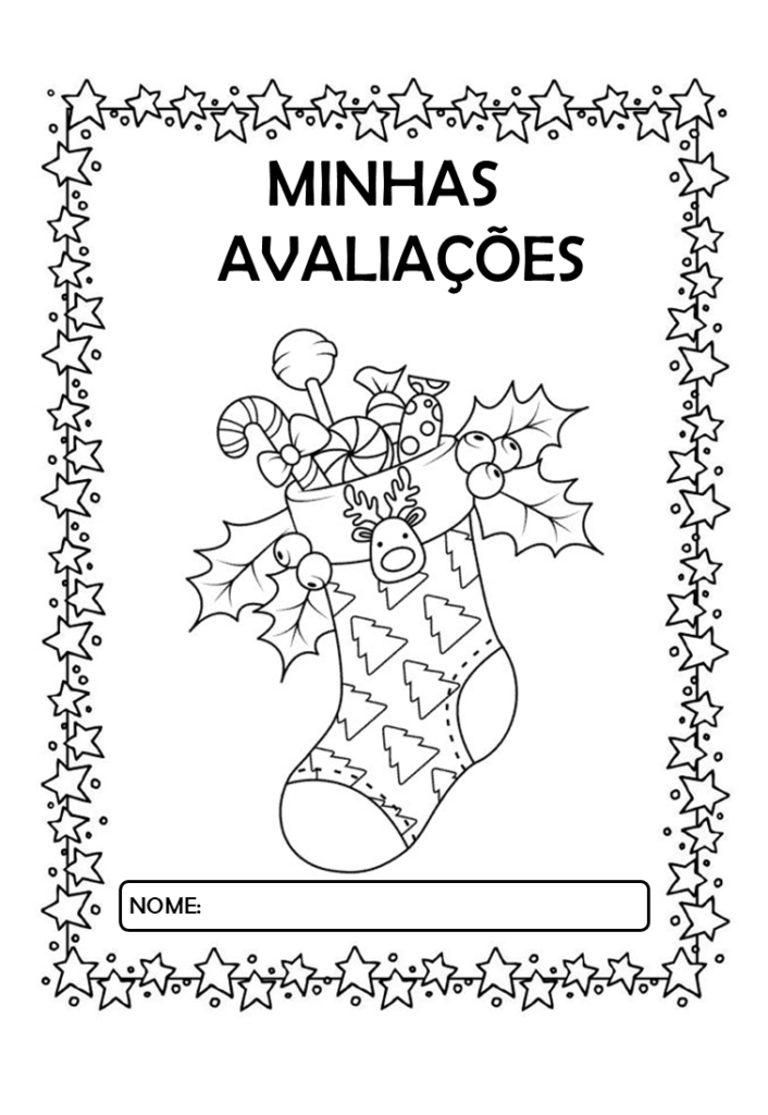 Capas natalinas atividades para colorir