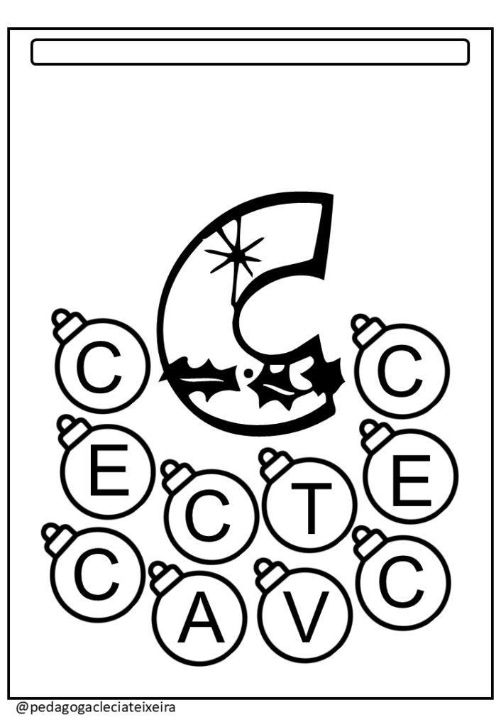 Letras com o tema natal -Alfabetização