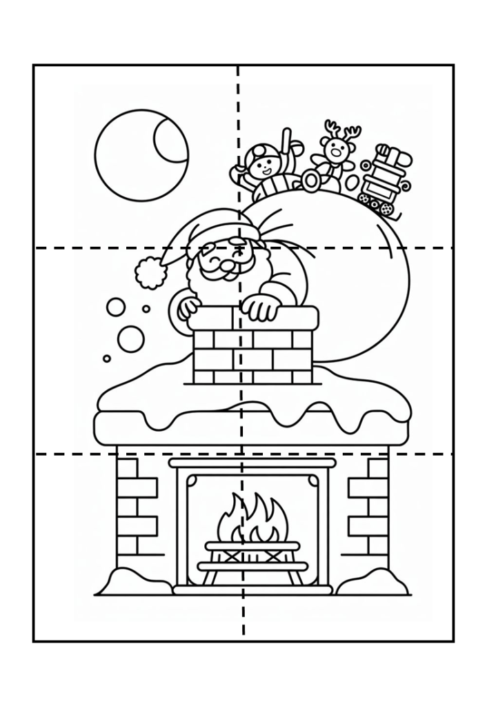 Quebra-cabeça de natal para colorir