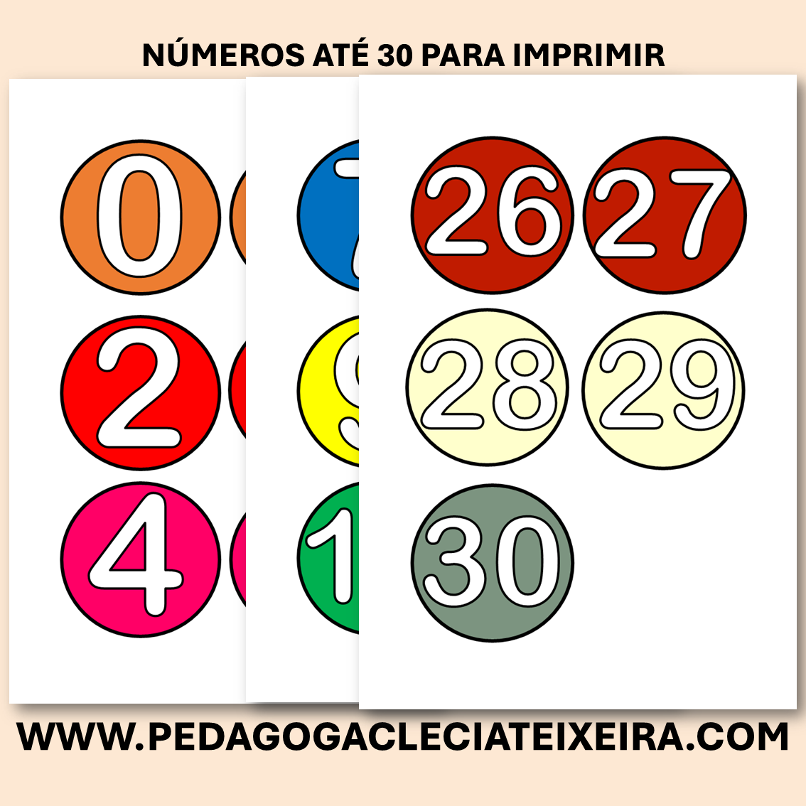Números até 30 para imprimir