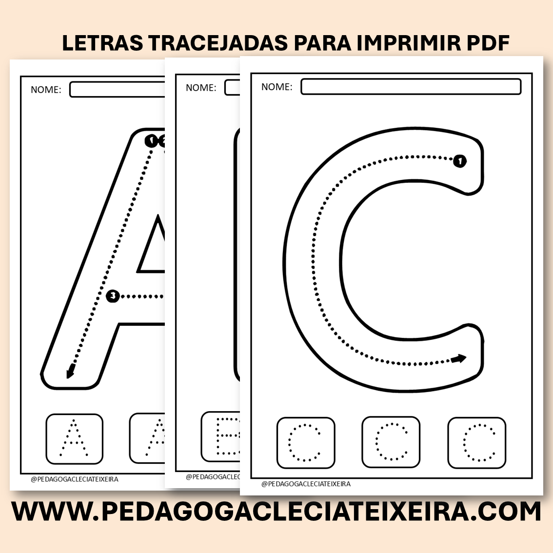 Letras tracejadas para imprimir pdf