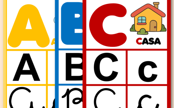 Alfabeto de parede  para imprimir colorido