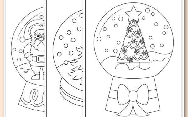 Desenhos de globo de natal para imprimir e colorir