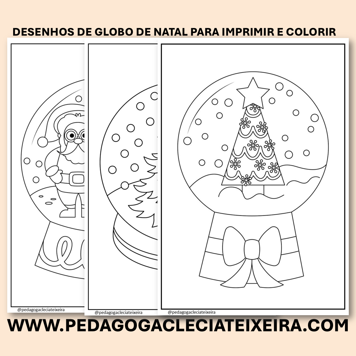 Desenhos de globo de natal para imprimir e colorir