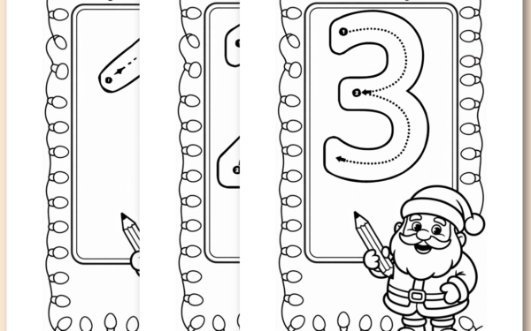 Aprendendo números no natal para imprimir