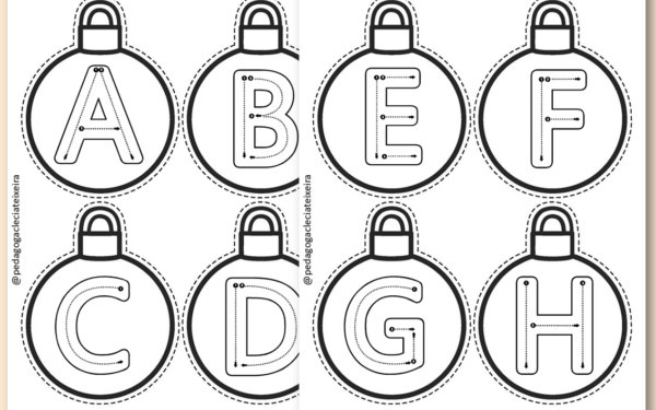 Atividades tracejadas eucação infantil natal