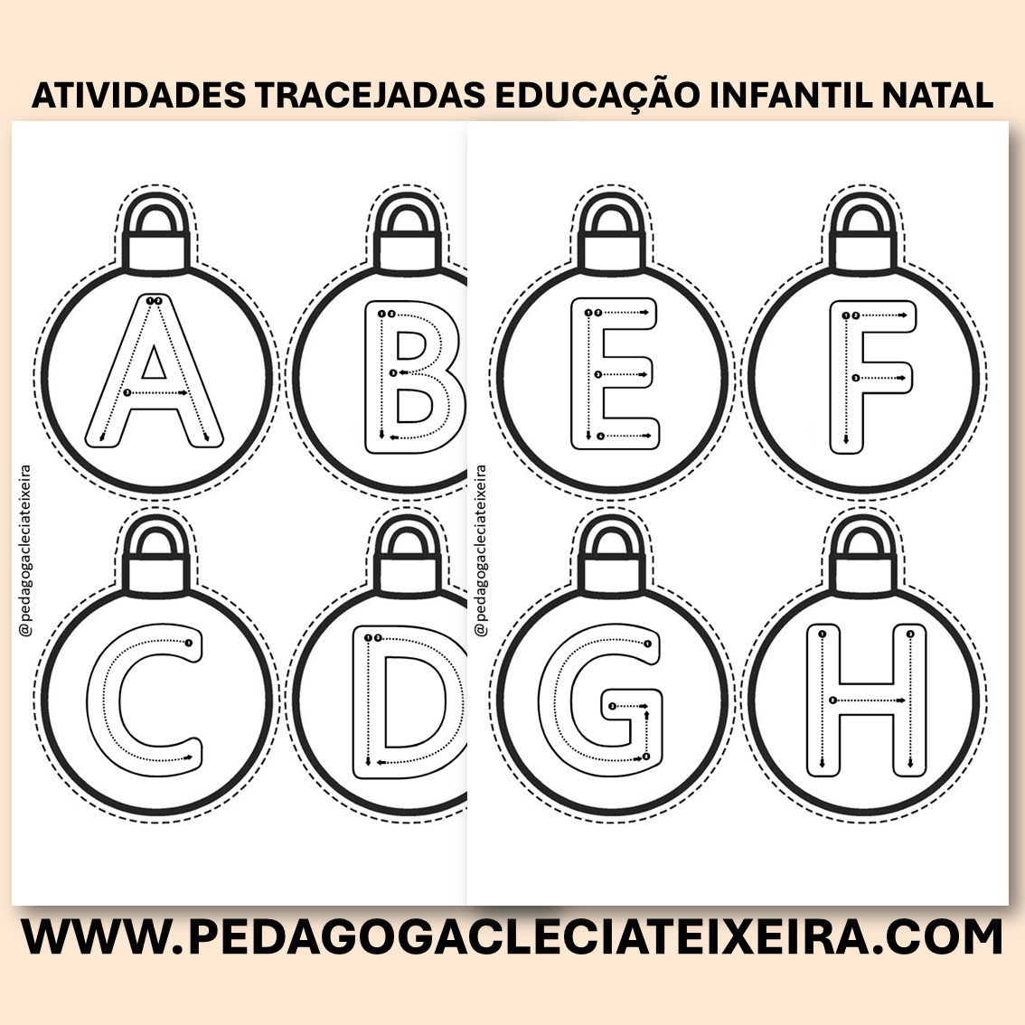 Atividades tracejadas eucação infantil natal