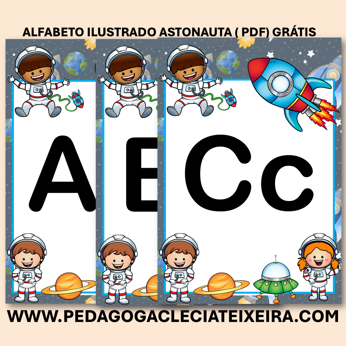 Alfabeto ilustrado astronauta (PDF) grátis 2026