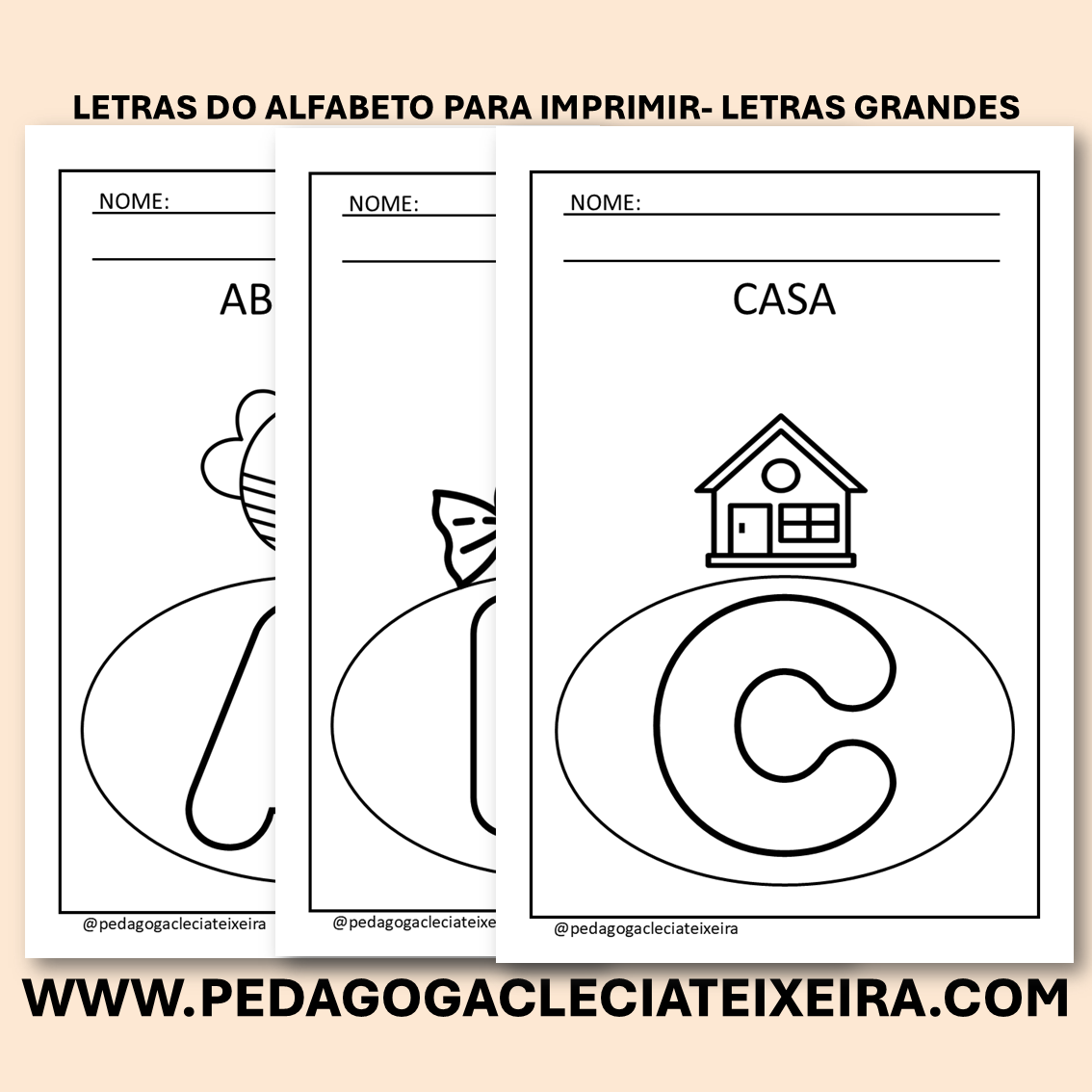 Letras do alfabeto para imprimir- Letras grandes
