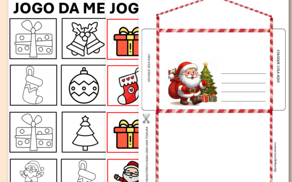 Jogo da memória do natal para imprimir