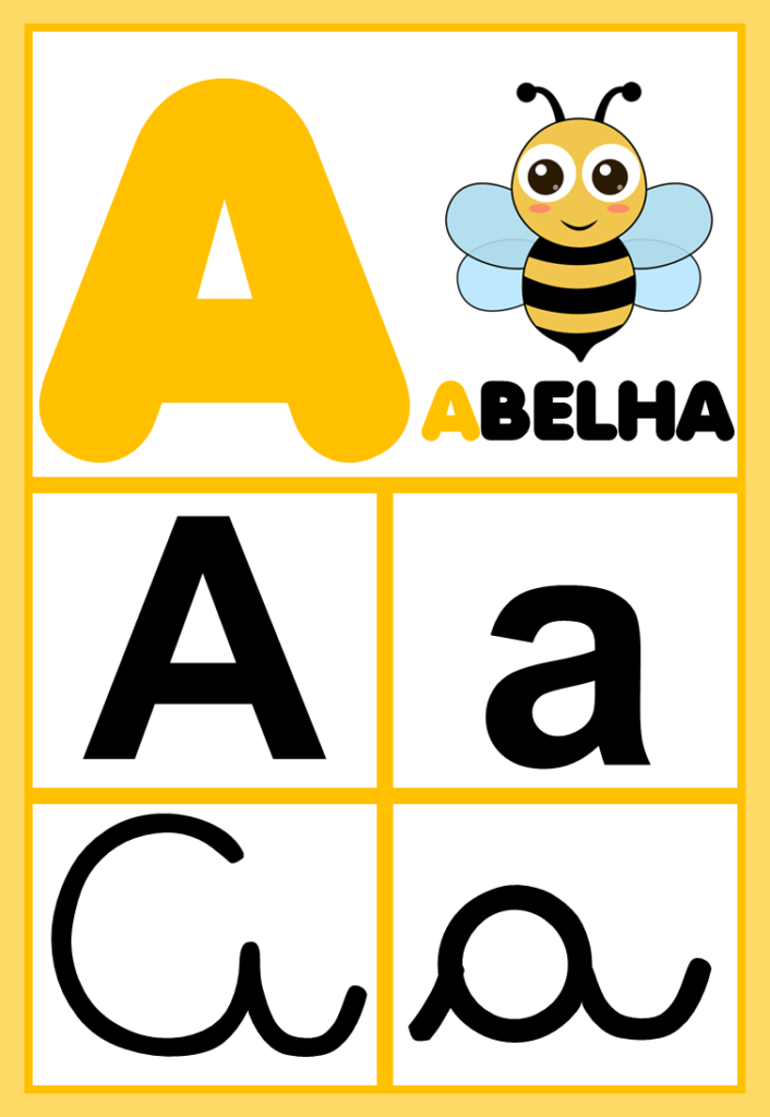 Alfabeto de parede  para imprimir colorido